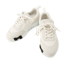 Load image into Gallery viewer, HERMES Bounce Sneakers White Textured Mesh Chèvre Velour Size 36.5