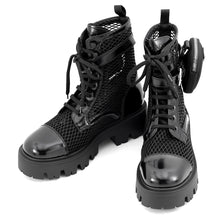 Load image into Gallery viewer, PRADA Stride Bootie with Pouch Black1T337O_2DZ8_F0002_F_050 MeshFabric BrushedLeather Size 38