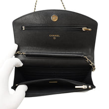 Load image into Gallery viewer, CHANEL CC Logo Chain Wallet BlackAP4653 Caviar Leather