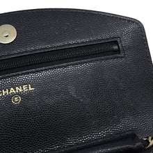Load image into Gallery viewer, CHANEL CC Logo Chain Wallet BlackAP4653 Caviar Leather