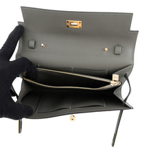 Load image into Gallery viewer, HERMES Kelly wallet long to go Gris Meyer Epsom
