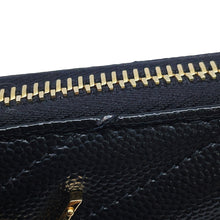 Load image into Gallery viewer, SAINT LAURENT PARIS V Stitch Zip Around Long Wallet Black358094 Leather