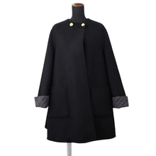 Load image into Gallery viewer, GUCCI Diagonal G Reversible Collarless Coat Size 38 Black746532 Wool Silk