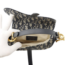 Load image into Gallery viewer, Dior Oblique Saddlebag Mini Beige/NavyM0456CTZQ Canvas Leather