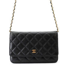 Load image into Gallery viewer, CHANEL Classic Matelasse Chain Shoulder Wallet BlackAP0250 Caviar Leather