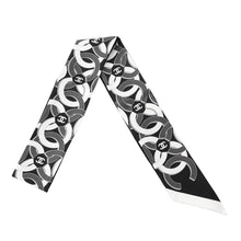Load image into Gallery viewer, CHANEL Scarf Slim Bandeau Black/White Silk100%