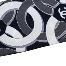 Load image into Gallery viewer, CHANEL Scarf Slim Bandeau Black/White Silk100%