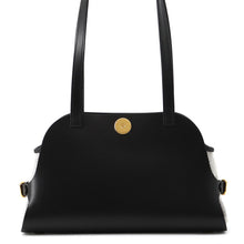 将图像加载到图库查看器中,HERMES Tablier Sellier Ecru/Black Vache Hunter Leather Toile H