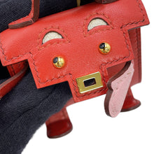 Load image into Gallery viewer, HERMES Kelly Doll Bag Charm Rose Sakura/Sanguine/Nata/Camel Tadelakt Leather Chevre Myzore Goatskin