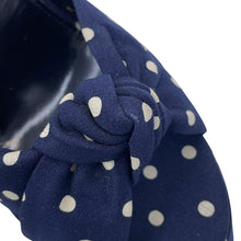 Load image into Gallery viewer, SAINT LAURENT PARIS Bianca Polka Dot Platform Sandals Navy/White62011814T104742 Leather Fabric Size 36 1/2