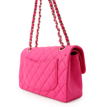 Load image into Gallery viewer, CHANEL Matelasse W Flap ChainShoulder Bag Vivid pinkA01113 Caviar Leather Size 23