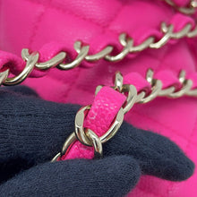 Load image into Gallery viewer, CHANEL Matelasse W Flap ChainShoulder Bag Vivid pinkA01113 Caviar Leather Size 23