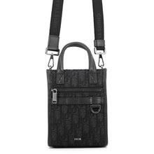Load image into Gallery viewer, Dior Oblique Jacquard Safari North-South 2-Way Bag Black2ESWS017YKY_H03E Canvas Grained CalfLeather Size Mini