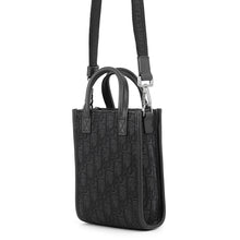 Load image into Gallery viewer, Dior Oblique Jacquard Safari North-South 2-Way Bag Black2ESWS017YKY_H03E Canvas Grained CalfLeather Size Mini