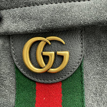 Load image into Gallery viewer, GUCCI Offdia Medium Backpack Gray/Green/Red834466 suede
