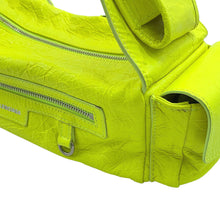Load image into Gallery viewer, BALENCIAGA Super Busy Shoulder XS Neon Yellow762516 Leather Size XS