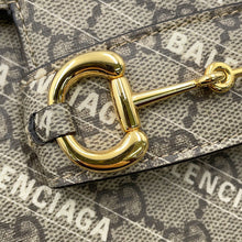 Load image into Gallery viewer, GUCCI GUCCI × BALENCIAGA Hacker Project Horsebit 1955 Shoulder Bag Beige602204 GG SupremeCanvas Size Medium