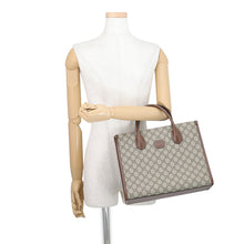 将图像加载到图库查看器中,GUCCI GG Supreme 2WAY tote Beige/Brown659983 GG SupremeCanvas Leather