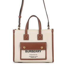 将图像加载到图库查看器中,BURBERRY Freya Tote 2WAY Bag Beige/Tan80441431 Canvas Leather Size Mini