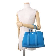 Load image into Gallery viewer, HERMES Garden Party Blue Zanzibar Toile Officier Negonda Leather Size TPM