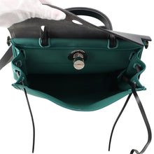将图像加载到图库查看器中,HERMES Herbag zip Vert Veron/Black Toile Military Vache Hunter Leather Size PM