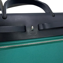 将图像加载到图库查看器中,HERMES Herbag zip Vert Veron/Black Toile Military Vache Hunter Leather Size PM