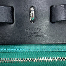 将图像加载到图库查看器中,HERMES Herbag zip Vert Veron/Black Toile Military Vache Hunter Leather Size PM