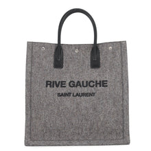 将图像加载到图库查看器中,SAINT LAURENT PARIS N/S Rive Gauche Tote Gray/Black63253924N4E1160 Felt Leather