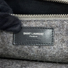 将图像加载到图库查看器中,SAINT LAURENT PARIS N/S Rive Gauche Tote Gray/Black63253924N4E1160 Felt Leather