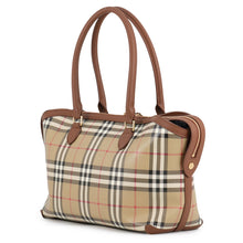 Load image into Gallery viewer, BURBERRY Checkered Zip Tote Archive Beige8129048 PVC Leather Size Small