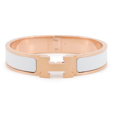 将图像加载到图库查看器中,HERMES ClicH Bangle Size PM White Enamel Metal