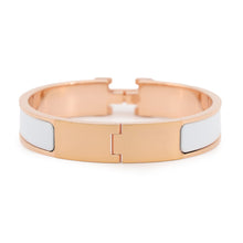 将图像加载到图库查看器中,HERMES ClicH Bangle Size PM White Enamel Metal