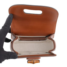 将图像加载到图库查看器中,GUCCI Bamboo 1947 Handbag Brown/Beige735116 GG CrystalCanvas Rhinestone Leather