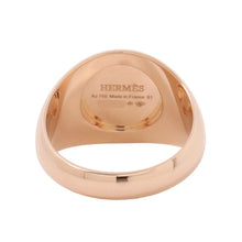 Load image into Gallery viewer, HERMES Exlibris Chevalier Ring Size 61/#21 18K Pink Gold