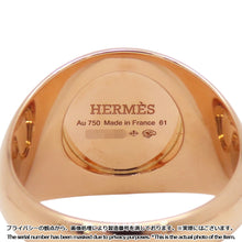 Load image into Gallery viewer, HERMES Exlibris Chevalier Ring Size 61/#21 18K Pink Gold