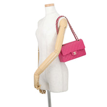 将图像加载到图库查看器中,CHANEL Matelasse W flap Chain Shoulder Bag PinkA01113 Caviar Leather Size 23