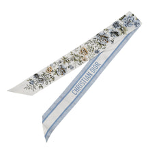 Load image into Gallery viewer, Dior Mitzah Rose White/Light Blue/Multicolor Silk100%