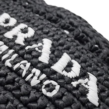 Load image into Gallery viewer, PRADA Crochet Tote Bag Black/White1BG444 Raffia Size Small