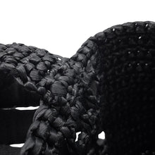 Load image into Gallery viewer, PRADA Crochet Tote Bag Black/White1BG444 Raffia Size Small