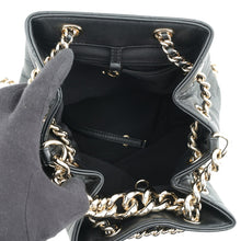 Load image into Gallery viewer, CHANEL Matelasse Coco Studded Drawstring Backpack Black Calf Leather
