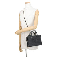 Load image into Gallery viewer, CHANEL Matelasse 2-Way Chain Vanity Bag BlackAS3345 Calf Leather