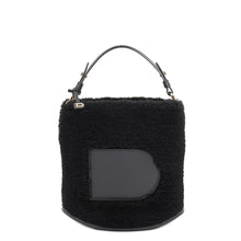 将图像加载到图库查看器中,Delvaux Bread Bucket Teddy BlackAA0607BPZ099ZDO Shearling Leather Size Mini