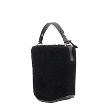将图像加载到图库查看器中,Delvaux Bread Bucket Teddy BlackAA0607BPZ099ZDO Shearling Leather Size Mini