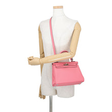 将图像加载到图库查看器中,HERMES Kelly Retourne Rose Azalee Swift Leather Size 25