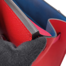 Load image into Gallery viewer, HERMES Birkin Sellier Casaque Rouge Coeur/Rose Extreme/Blue Zanzibar Epsom Size 30