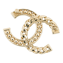 Load image into Gallery viewer, CHANEL CC Logo Brooch Champagne GoldABD111 Metal Rhinestone