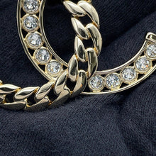 Load image into Gallery viewer, CHANEL CC Logo Brooch Champagne GoldABD111 Metal Rhinestone