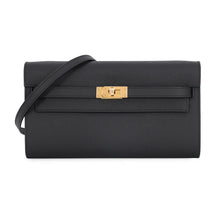 Load image into Gallery viewer, HERMES Kelly wallet long to go Black Epsom
