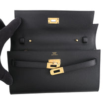 Load image into Gallery viewer, HERMES Kelly wallet long to go Black Epsom