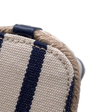 Load image into Gallery viewer, PRADA Striped Fabric Mini Pouch Ivory/Navy1NR16H 2HJN_F0C56 Canvas Leather